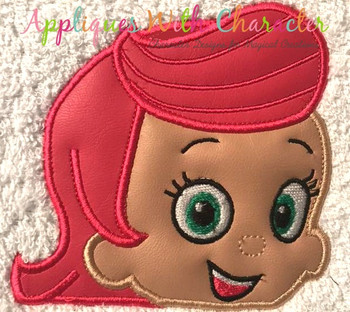 Bubble Girl Peeker Applique Design Bubble Girl Peeker Applique Design