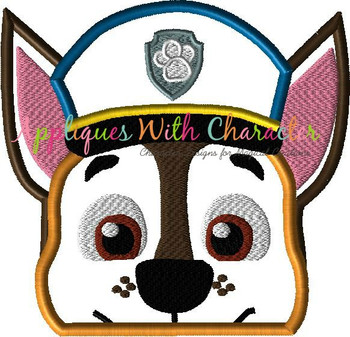 Pup Patrol Chase Peeker Applique Design Pup Patrol Chase Peeker Applique Design
