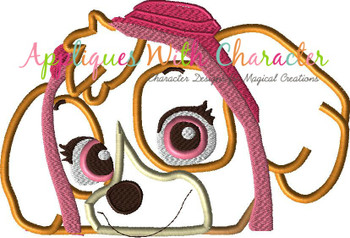 Pup Patrol Skye Peeker Applique Design Pup Patrol Skye Peeker Applique Design