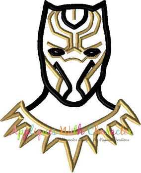 Black Panther Bust Applique Design Black Panther Bust Applique Design