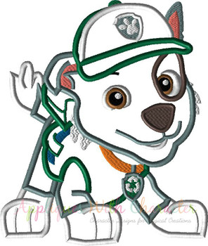 Pup Patrol Rockie Applique Design Pup Patrol Rockie Applique Design