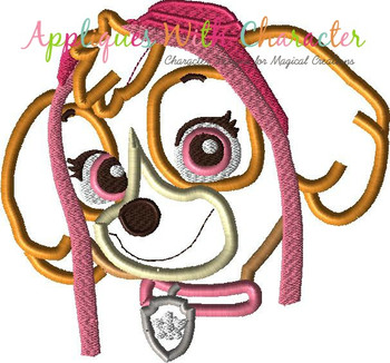 Pup Patrol Skye Full Face Applique Design Pup Patrol Skye Full Face Applique Design