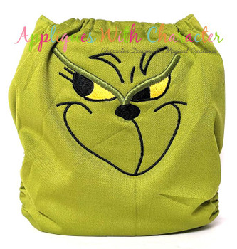 Grinchy Face Applique Design Grinchy Face Applique Design