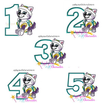 Pup Patrol Everi One Two Three Four Five Set Applique Design Pup Patrol Everi One Two Three Four Five Set Applique Design