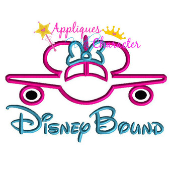 Disney Bound Miss Mouse Airplane Saying Applique Design Disney Bound Miss Mouse Airplane Saying Applique Design