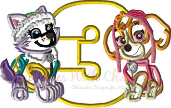 Pup Patrol Skye Ever Three Applique Design Pup Patrol Skye Ever Three Applique Design