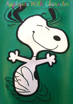 Peanuts White Dog Happy Dance Applique Design Peanuts White Dog Happy Dance Applique Design