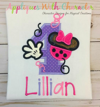 Miss Mouse Four Applique Design Miss Mouse Four Applique Design