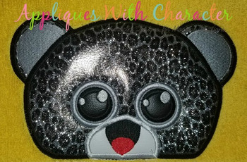 Beanie Boo Leopard Peeker Applique Design Beanie Boo Leopard Peeker Applique Design