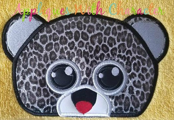 Beanie Boo Leopard Peeker Applique Design Beanie Boo Leopard Peeker Applique Design