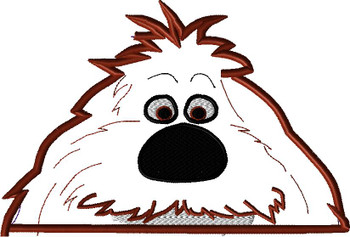 Shaggy Dog Pets Peeker Applique Design Shaggy Dog Pets Peeker Applique Design