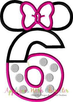 Miss Mouse SIX Applique Design Miss Mouse SIX Applique Design