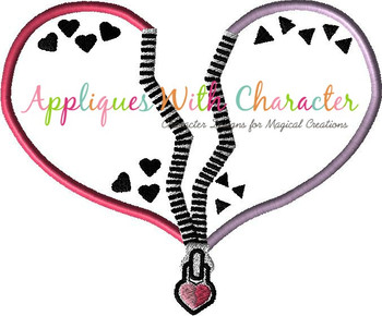 Split Heart Backdrop Applique Design for Dolls Split Heart Backdrop Applique Design for Dolls