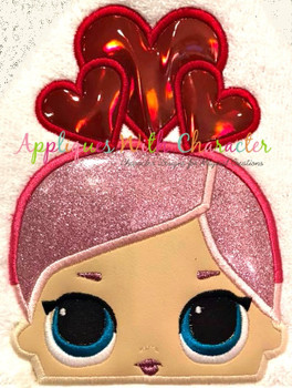 Valentines Doll Peeker Applique Design Valentines Doll Peeker Applique Design