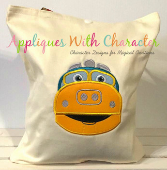 Chug Yellow Train Applique Design Chug Yellow Train Applique Design