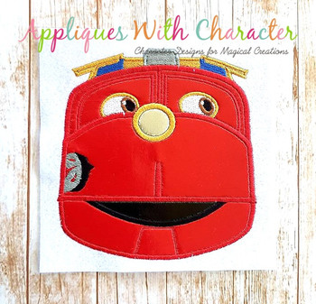 Chug Red Train Applique Design Chug Red Train Applique Design