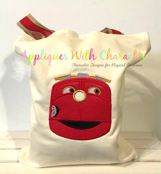 Chug Red Train Applique Design Chug Red Train Applique Design