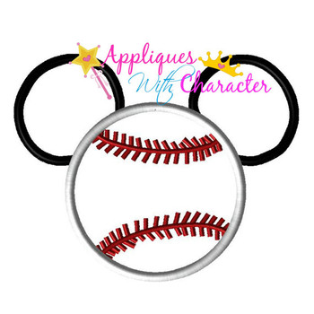 Mr Mouse Baseball Applique Design Mr Mouse Baseball Applique Design