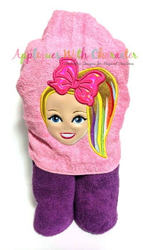 Jo Rainbow Hair Girl Applique Design Jo Rainbow Hair Girl Applique Design