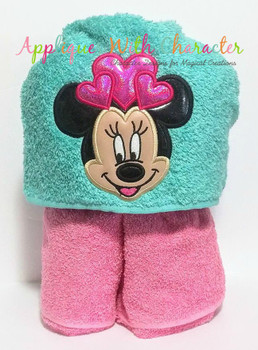 Miss Mouse with Hearts Applique Design Miss Mouse with Hearts Applique Design
