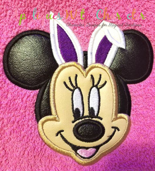 Miss Mouse with Bunny Ears Applique Design Miss Mouse with Bunny Ears Applique Design