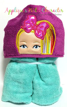 Jo Rainbow Hair Peeker Applique Design Jo Rainbow Hair Peeker Applique Design