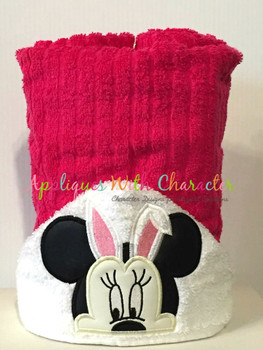 Miss Mouse with Bunny Ears Peeker Applique Design Miss Mouse with Bunny Ears Peeker Applique Design