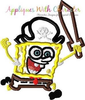 Sponge Bobby Pirate Applique Design Sponge Bobby Pirate Applique Design