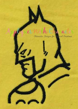 Bat Hero Silhouette Embroidery Design Bat Hero Silhouette Embroidery Design