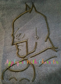 Bat Hero Silhouette Embroidery Design Bat Hero Silhouette Embroidery Design