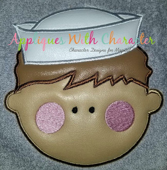 Navy Man Face Applique Design Navy Man Face Applique Design