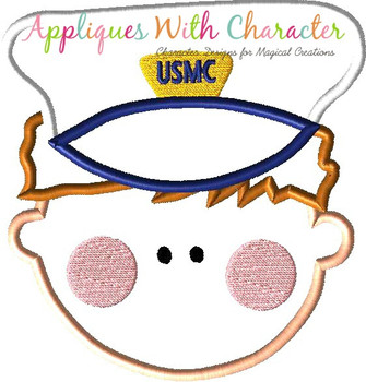 Marine Man Face Applique Design Marine Man Face Applique Design