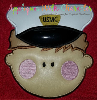 Marine Man Face Applique Design Marine Man Face Applique Design