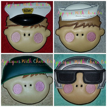 Military Face Applique Design Set Military Face Applique Design Set