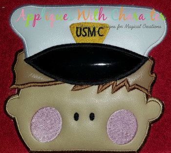 Marine Man Peeker Applique Design Marine Man Peeker Applique Design