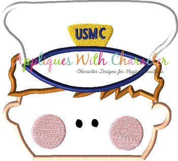 Marine Man Peeker Applique Design Marine Man Peeker Applique Design