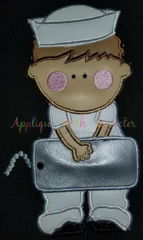 Navy Man with Dog Tags Applique Design Navy Man with Dog Tags Applique Design