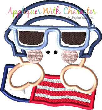 Military Men with American Flag Applique Design Set Military Men with American Flag Applique Design Set