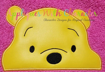 Honey Bear Peeker Applique Design Honey Bear Peeker Applique Design