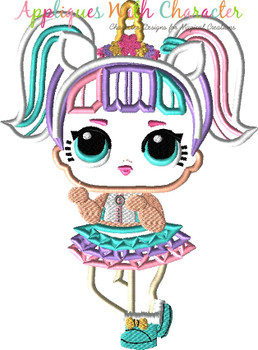 Unicorn Doll Applique Design Unicorn Doll Applique Design