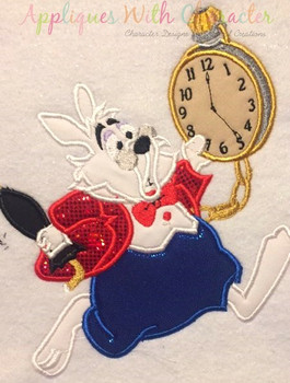 Alice in Wonderland Rabbit Applique Design Alice in Wonderland Rabbit Applique Design