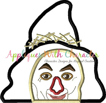 Wizard of Ozz Scarecrow Peeker Applique Design Wizard of Ozz Scarecrow Peeker Applique Design