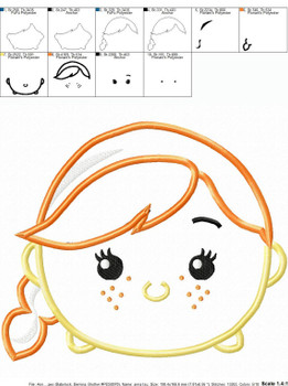 Frozen Anna Tsum Tsum Applique Design Frozen Anna Tsum Tsum Applique Design
