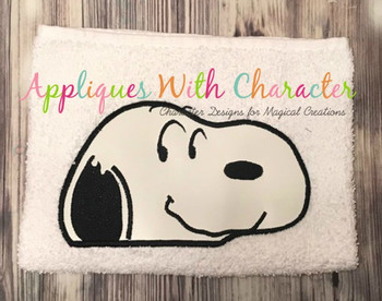 Peanuts White Dog Peeker Applique Design Peanuts White Dog Peeker Applique Design