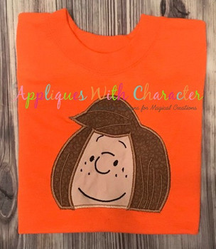 Peanuts Peppermint Patty Peeker Applique Design Peanuts Peppermint Patty Peeker Applique Design