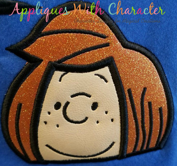 Peanuts Peppermint Patty Peeker Applique Design Peanuts Peppermint Patty Peeker Applique Design