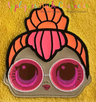 Neon Doll Peeker Applique Design Neon Doll Peeker Applique Design