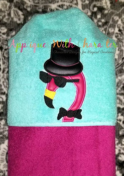 Mardi Gras Flamingo Peeker Applique Design Mardi Gras Flamingo Peeker Applique Design