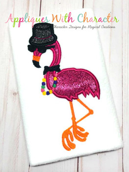 Mardi Gras Flamingo Applique Design Mardi Gras Flamingo Applique Design