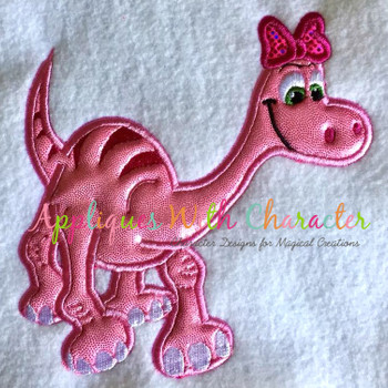 Good Dinosaur Girl Applique Design Good Dinosaur Girl Applique Design